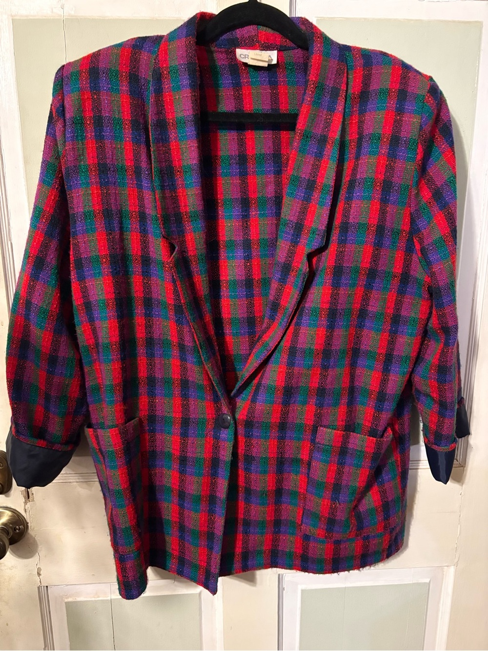 Christina Red, Blue & Green Plaid Blazer